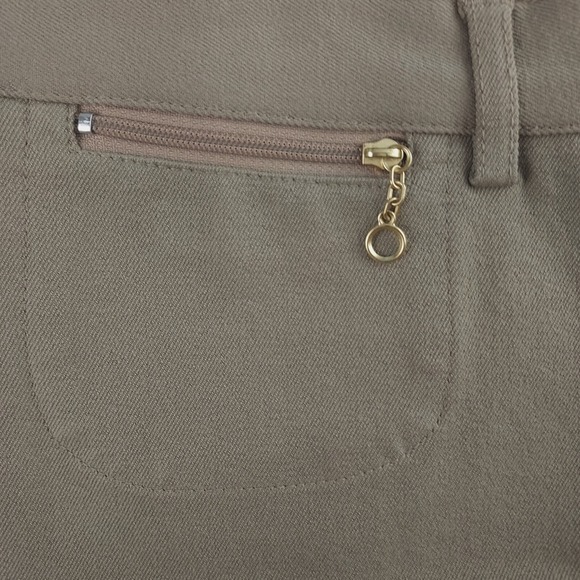 Lauren Ralph Lauren Trousers Women 14 Tan Tapered Leg High Rise Cotton Spandex - Picture 4 of 6